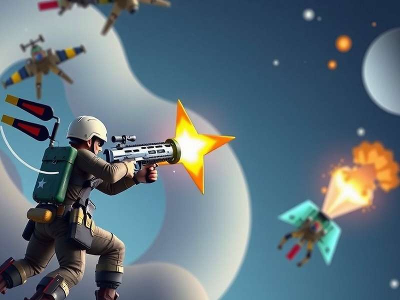 Mini Militia player using jetpack